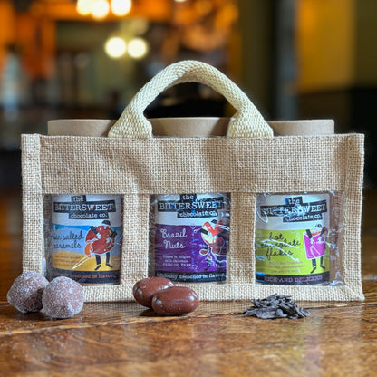 Gift Bag with Nuts, Caramels and Hot Chocolate