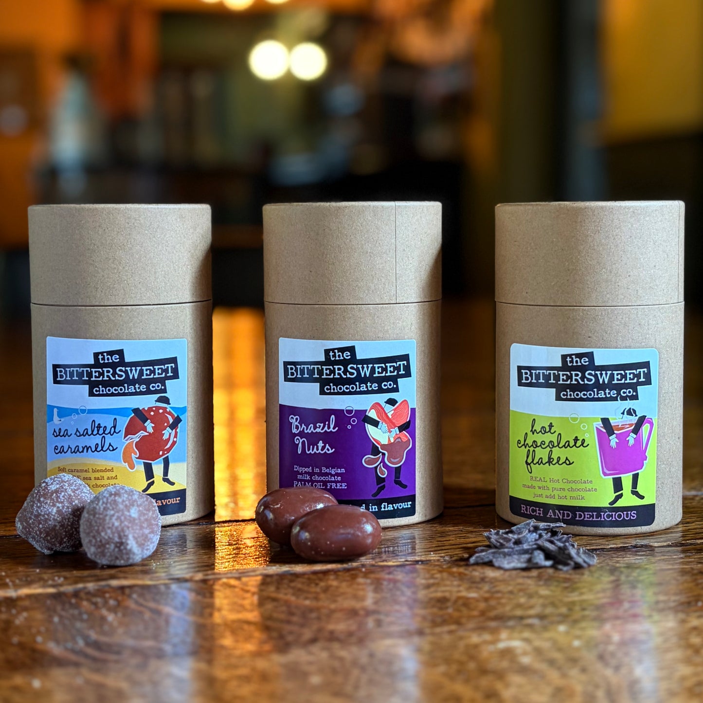 Gift Bag with Nuts, Caramels and Hot Chocolate